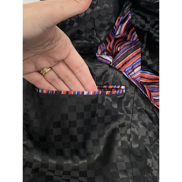 Vtg BILLY LONDON Men Blazer Single Breasted Sz 38R Blue Career Business Formal - Picture 6 of 12